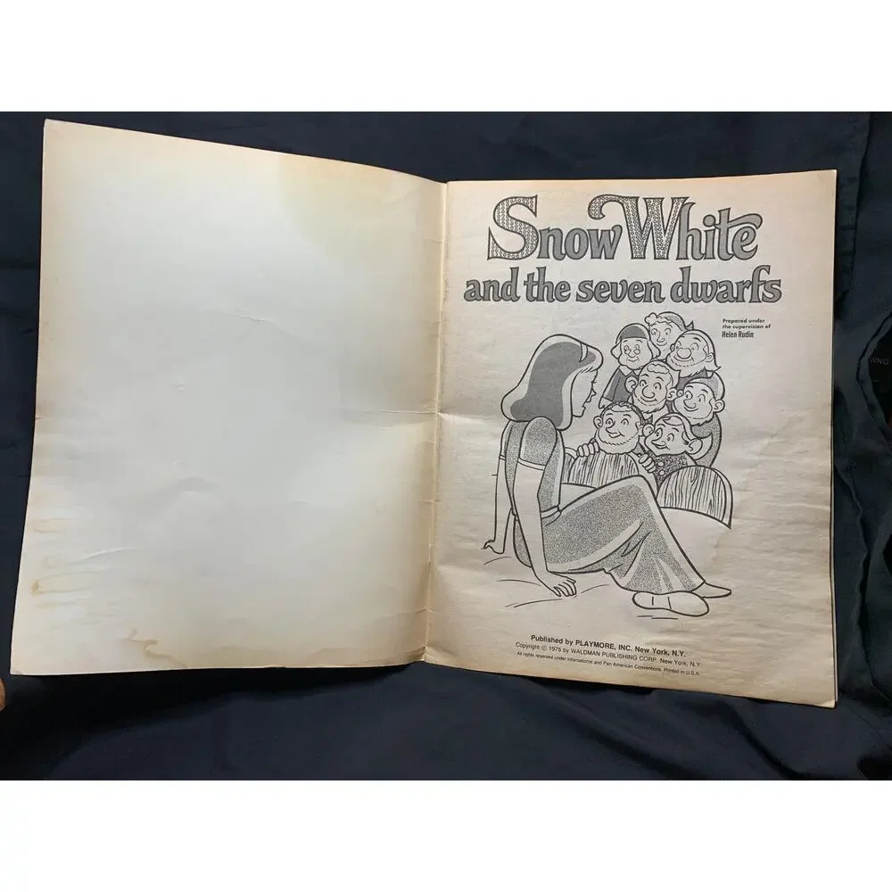 Vintage 1975 Snow White Seven Dwarfs Giant Coloring Book Playmore Unused Rare
